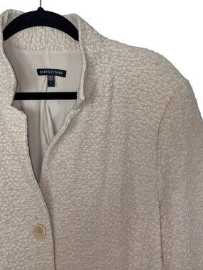 Eileen Fisher Tan Textured Convertible Collar Blazer - Size L - NWOT
